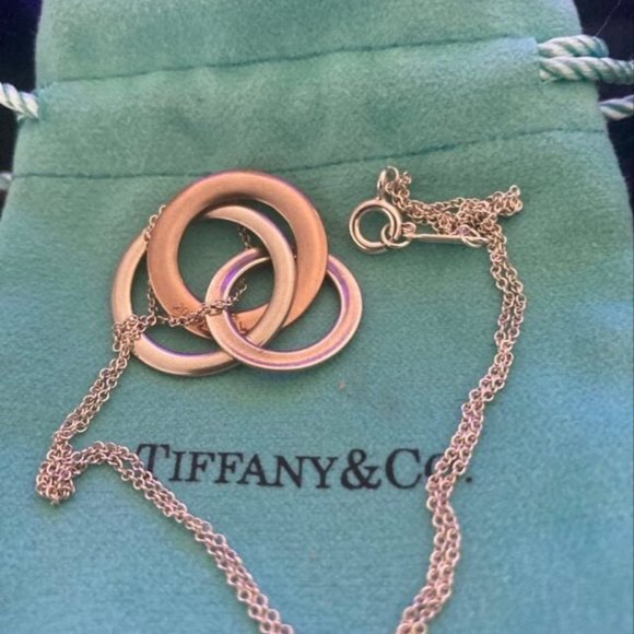 Tiffany & Co. Jewelry - RARE, Tiffany & Co. Sterling Silver and Rubedo Interlocking Circles Necklace